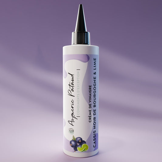 Crème de vinaigre au Cassis noir de Bourgogne et lime – 250ml by Aymeric Pataud®