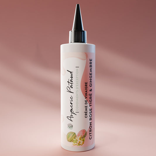 Crème de vinaigre de Citron Rose Tigré et Gingembre – 250ml by Aymeric Pataud®