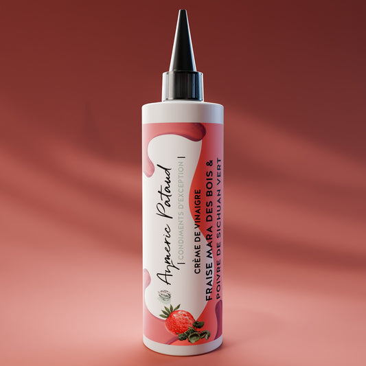 Crème de vinaigre aux Fraises Mara des bois et Poivre de Sichuan Vert  – 250ml by Aymeric Pataud®
