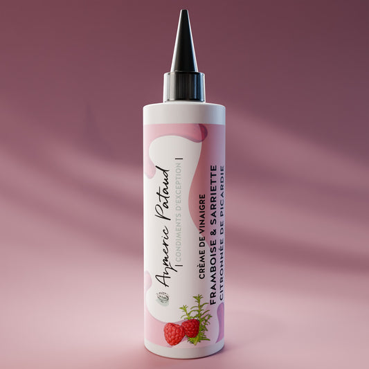 Crème de vinaigre à la framboise et sarriette citronnée de Picardie – 250ml by Aymeric Pataud®